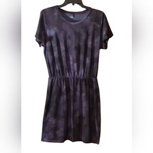 Old Navy Blue and Gray Mini Dress Casual Crew Neck Short Sleeve